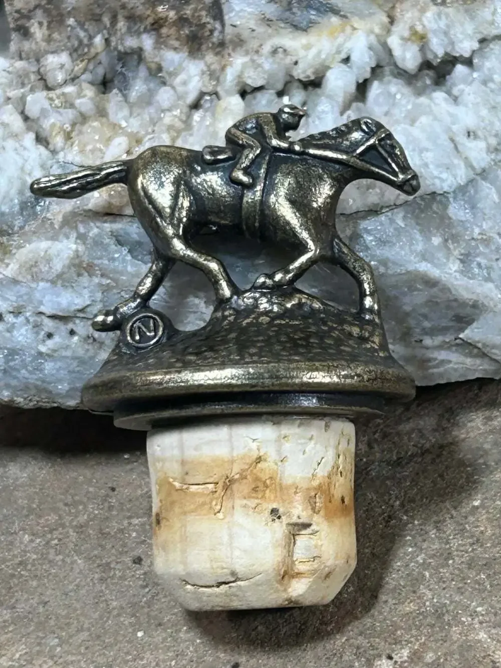 Horse Jockey Equestrian bottle Stopper brass cork